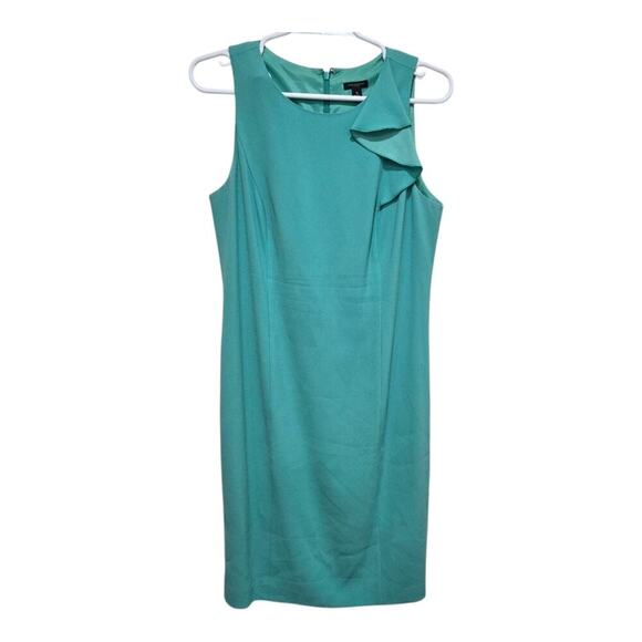 Ann Taylor Dresses & Skirts - Ann Taylor dress womens size 8 blue green flutter sleeve church career sheath